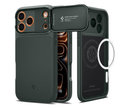 Etui / obudowa na smartfona Spigen Optik Armor Mag Magsafe do Iphone 17 Pro Max Abyss Green